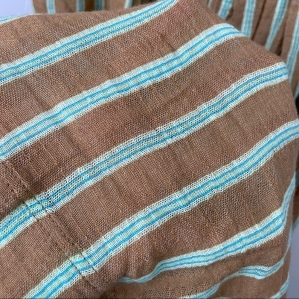 UO‎ Out From Under Tan Brown Jaden Striped Scoop Back Wide Leg Jumpsuit Onesie - Picture 11 of 17